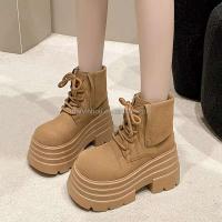Botas de suela gruesa con logo Dropshipping, zapatos de invierno, tacones altos, botas de mujer - details 6