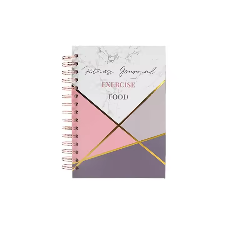 Libro de plan de fitness en inglés, reloj deportivo en libro de bobina de registro, correa suelta A5, cuaderno - 1