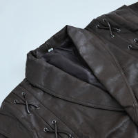 Chaqueta de cuero de manga larga con cuello atado, temperamento de moda, estilo de viaje, otoño e invierno, 2024 - details 13