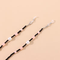 Cadena de Gafas de Perlas de Acrílico Rosa Accesorios de Máscara de Arroz Negro Nuevas - details 4