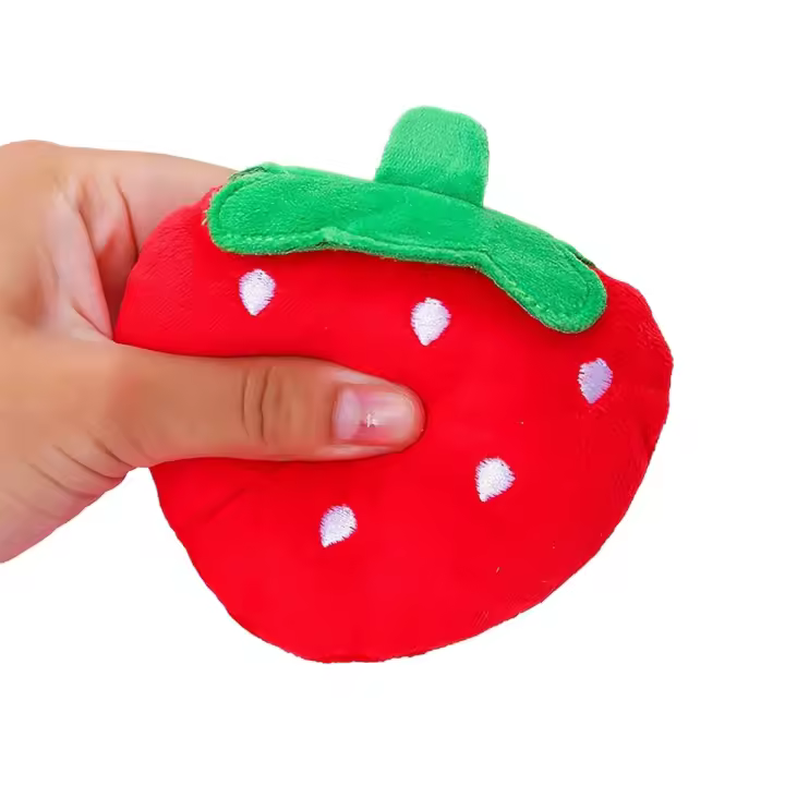 Juguete de Peluche de Fresa Herramienta de Masticación Interactiva para Perros 1pc - 1
