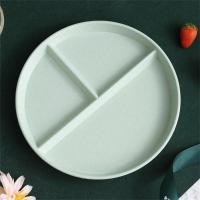 Divided Dish In 3 Diet Reusable Round Dinner Plate Kitchen Dinnerware Portion Plates for Adults 3 Compartments Microwave Safe - details 9