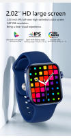 Reloj inteligente con pantalla completamente táctil de 2,02 pulgadas, oxígeno, presión arterial, prueba de frecuencia cardíaca, recordatorio de llamadas entrantes, IP67 - details 2
