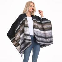 Nuevo chal de otoño e invierno para mujer, imitación retro de Cachemira con abertura, capa gruesa y cálida, chaqueta, estilo pasarela - details 3
