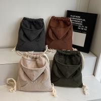 Mochila sencilla con capucha de cuerno de buey, bolso escolar de gran capacidad con diseño de capucha de estilo coreano, bolso con cordón y cremallera de Color sólido para compras - details 12