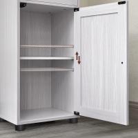 Compartimento Abierto Puerta Cristal Estrecho Patas Estantes Regulables en Altura Ahorro Espacio Blanco Arce BBK163T44 - details 6
