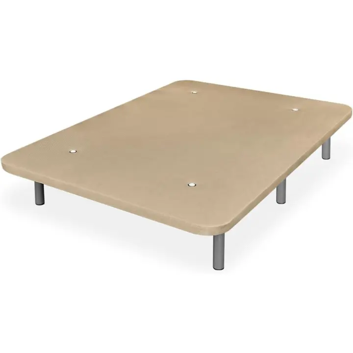 Base Tapizada 3D Extra Resistente con Gran Estabilidad y 5 Barras Transversales + 6 Patas metálicas roscadas de 25cm, 135 x 190, Gris Oscuro - 1