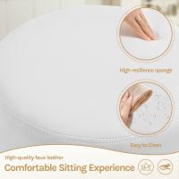 Taburete de Maquillaje Redondo Pequeño Giratorio de Altura Ajustable Taburete Bar Bajo PU para Tocador, Dormitorio, Oficina en Casa y Salón Blanco, BH14ws-1 - details 2