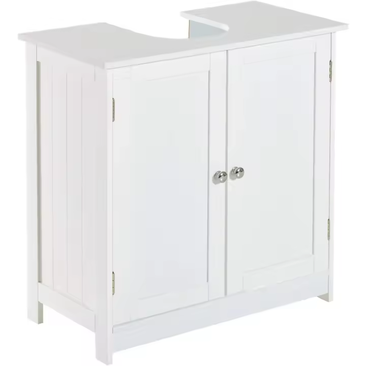 Mueble para debajo del lavabo o fregadero, armario de baño de madera, armario de almacenamiento 60x30x60cm blanco - 1
