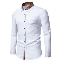 Camisa de Hombre con Diseño a Cuadros y Contraste Camisa Casual de Manga Larga para Trabajo y Negocios Camisa Formal para Boda y Uso Diario Material Exterior de Poliéster - details 5