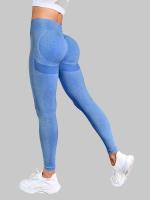Mallas tejidas sin costuras para mujer, medias elásticas de cintura alta, entrenamiento de gimnasio, pantalones deportivos para correr, pantalones de Yoga para levantamiento de cadera y Fitness - details 6