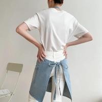 Delantal de Denim Sencillo Uniforme Unisex para Cocinar Ideal para Cocina, Belleza, Uñas, Café - details 3