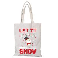 Regalo de Año Nuevo, bolso de lona de Feliz Navidad, bolsas de tela de dibujos animados, bolso de hombro para mujer, bolsos de mano, bolso de compras ecológico para mujer, compras para mujer - details 7