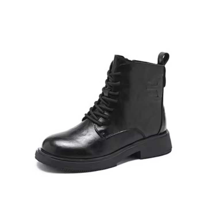 Botas Retro Británicas para Mujer 2025 Versátiles de Tacón Grueso de Cabeza Redonda - 1