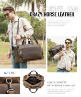 CONTACT'S-Bolsa de equipaje Vintage de cuero genuino para hombre, bolso de viaje de negocios, bolso de hombro de gran capacidad - details 0