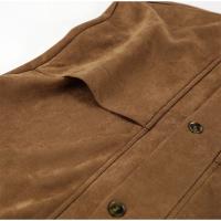 Abrigo de ante liso para mujer, chaqueta holgada con cuello vuelto y bolsillo de una sola botonadura, otoño e invierno, 2024 - details 8