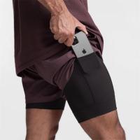 Pantalones cortos deportivos 2 en 1 para hombre, ropa deportiva de doble cubierta para correr, playa, gimnasio, entrenamiento - details 1