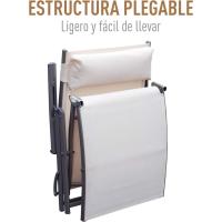 Sillón de Jardín Plegable con Resalto Ajustable 7 Niveles Carga de 165kg - details 4