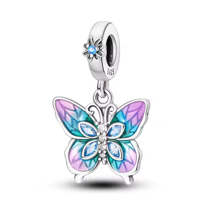 Colgante de mariposa mágica para mujer, abalorio de plata 925, compatible con Pulsera Original, regalo de joyería fina - 1