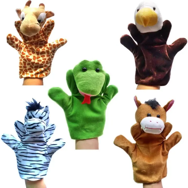 Pack de 5 tipos diferentes de marionetas de mani jirafa, Águila, CEBRA, Caballo, - 1