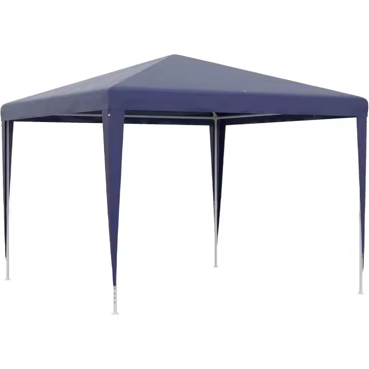Carpa Desmontable 3x3 m Cenador Pabellón de Jardín con 4 Orificios de Drenaje y Marco de Acero Anti-UV Impermeable Gazebo para Terraza Patio Exterior Camping Azul - 1