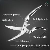 Tijeras de cocina multifunción, cuchillo de cocina de acero inoxidable, tijeras para huesos de pollo - details 3