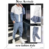 2025 Ropa deportiva para hombre, chaqueta y pantalones con capucha para correr informal, chándal para correr de Hip Hop de 2 piezas - details 0