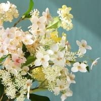 Flores artificiales grandes de hortensia, ramas de hortensias de seda hechas a mano de plástico, flores falsas realistas coloridas, decoración de boda - details 5