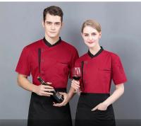 Uniforme de Chef de verano para cocina, Hotel, cafetería, ropa de trabajo de cocina, camisa de manga corta, chaqueta de cocinero para Catering, Tops para hombre y mujer - details 12