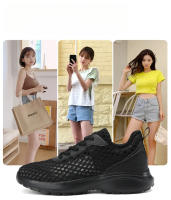 Zapatillas de deporte de moda de las mujeres ahuecadas hacia afuera ultra ligeras grandes de malla transpirable zapatos casuales de los zapatos de las mujeres - details 3
