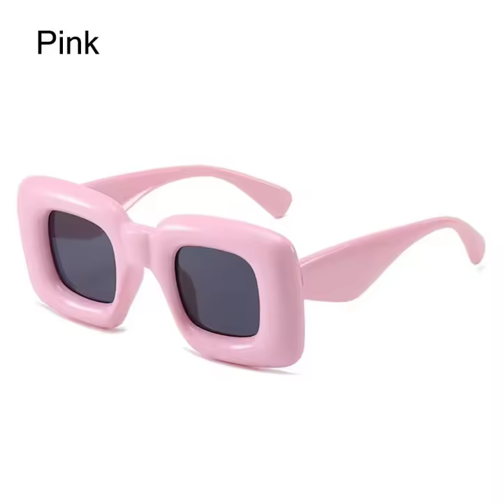 Cuadrado retro para mujer, gafas de sol con montura iada 400, Color caramelo, rojo, amarillo, patas anchas - 1