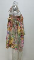 2025 primavera nueva ropa de mujer europea y americana impresa floral francesa sin espalda vestido dividido con tirantes delgados - details 14