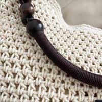 Bolso tejido de playa hueco, bolso de mano para playa, bolso de playa bohemio, bolso de cubo, bolso de hombro hueco de gran capacidad para compras - details 16