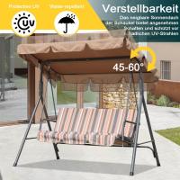 Columpio de Jardín de Metal con Parasol 3 Sillas, Cojín y Techo Ajustable 240kg 169x110x151cm - details 30
