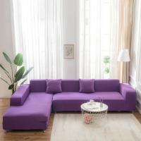 Fundas de Sofá Elásticas de Color Sólido Cubiertas de Esquina de Sección Gruesas para Sala de Estar - details 10