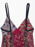 Vestido Elegante de Verano sin Mangas OUWU Estilo de Vacaciones con Estampado, Cuello en V, Ajuste Aretes - details 8
