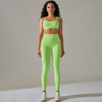 Conjunto de Yoga Sin Costuras para Mujeres Chaleco de Entrenamiento, Pantalones, Sujetador, Shorts de Gimnasio, Leggings de Correr de Cintura Alta Conjuntos Deportivos - details 18