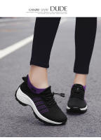 Zapatos para caminar de marca para mujer, zapatillas de deporte con calcetines de punto transpirables, zapatos cómodos para lactancia, zapatos deportivos con plataforma informales - details 19