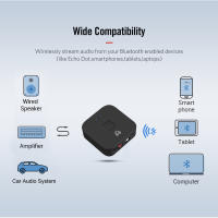 VAORLO-Adaptador de Audio Bluetooth 5,0, receptor inalámbrico estéreo envolvente de música, 3,5mm, AUX, RCA, para Kit de coche, TV, PC, altavoz para el hogar - details 5