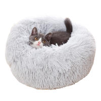 Cama de Donut calmante para gatos y perros, transpirable, suave, peluda, cómoda, Anti ansiedad, cama para perros pequeños y medianos - details 4
