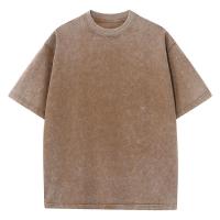 Camiseta lavada de algodón para hombre, cuello redondo, manga corta, informal, básica, transpirable, clásico, para Deporte, 100% - details 9