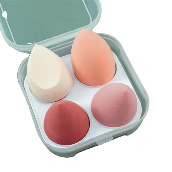 Esponja de maquillaje de 4 piezas para mujer, esponja de belleza húmeda y seca, accesorios de maquillaje, herramientas - 1