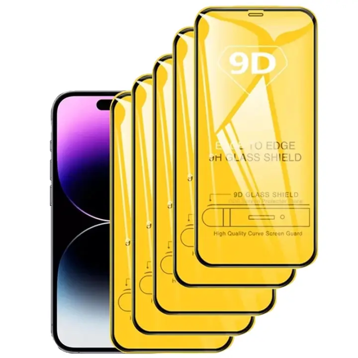 Protectores de pantalla de vidrio templado para IPhone, modelos de vidrio para cubierta completa 11, 14, X, XR, XS MAX, 7, 8 Plus, 13 Pro, Max, 12 Mini, SE, 9D, 4 unidades - 1