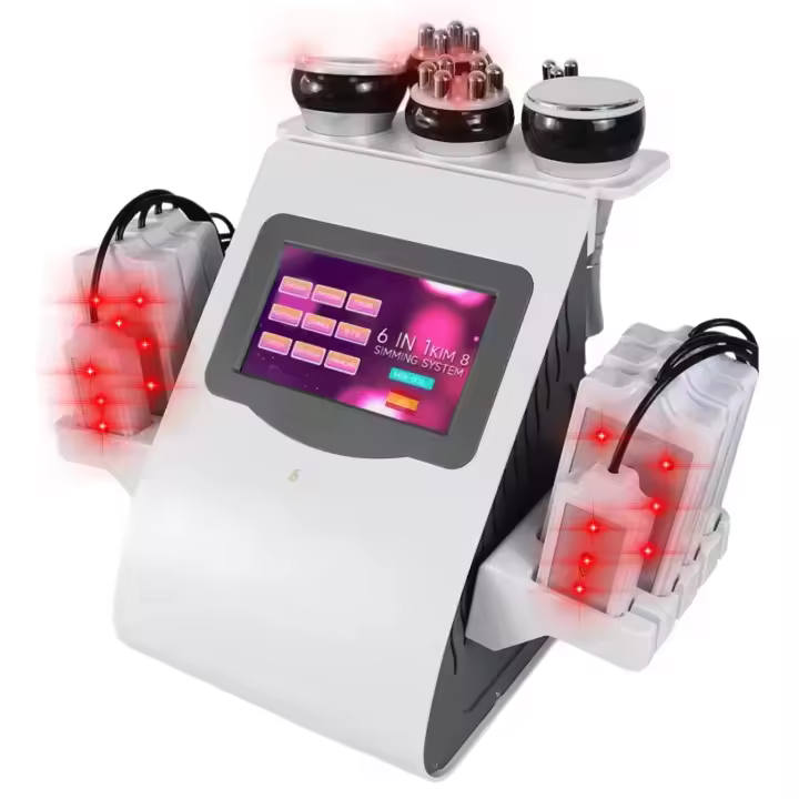 Máquina de Cavitación Ultrasónica 6 en 1 para Adelgazamiento Dispositivo Láser de RF Radiofrecuencia de Vacío de 40K, Vacío 8 paneles Láser Lipolisis Lipolaser Moldeador Corporal para uso Profesional y Doméstico Beauty Madrid - 1