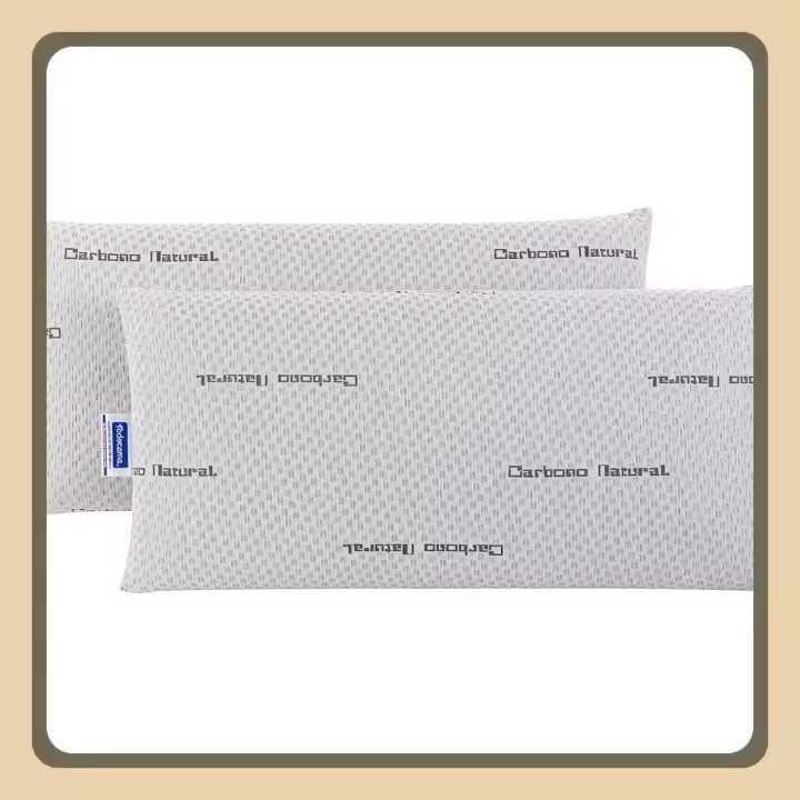 Almohada viscoelástica Carbono Natural, compuesta por un núcleo 100% viscoelástico con partículas de carbón activo que disminuyen los malos olores y humedades. 2 Unidad (Paquete de 1) - 1