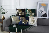 Fundas de Almohada de Terciopelo Dorado con Patrón de Geometría Diseño de Hoja de Ginkgo y Tijeras de Zebra Decoración Moderna para el Hogar - details 8