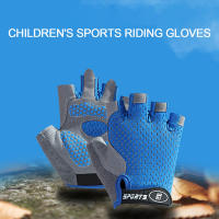 Guantes antideslizantes de medio dedo para niños, protectores de Palma gruesos, cuero de imitación, resistentes a las roturas, ciclismo, Escalada, Deportes, 1 par - details 5