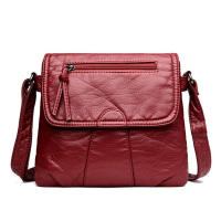 Bolso bandolera pequeño negro para mujer, bolso cruzado de cuero PU suave lavado, bolsos femeninos - details 8