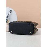 Bolso de mujer decorado con letras a la moda, bolso cruzado empalmado de gran capacidad, bolso de hombro simple, mochila de lujo de alta gama - details 2