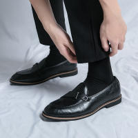 Zapatos Lefu para hombre, calzado de cuero PU, Color sólido, Simple, moda, transpirable, británico, grande, 38-46 - details 6